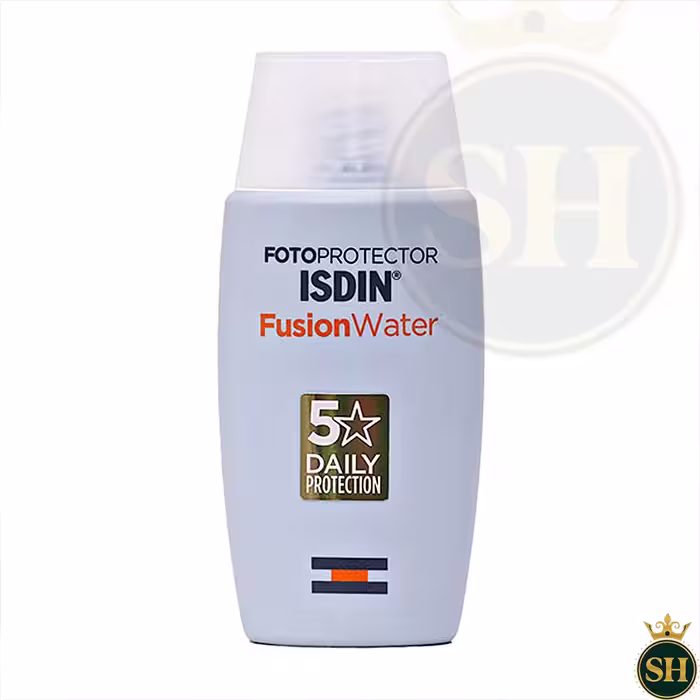 ضد آفتاب ایزدین مدل فیوژن واتر طلایی، بدون رنگ، SPF50