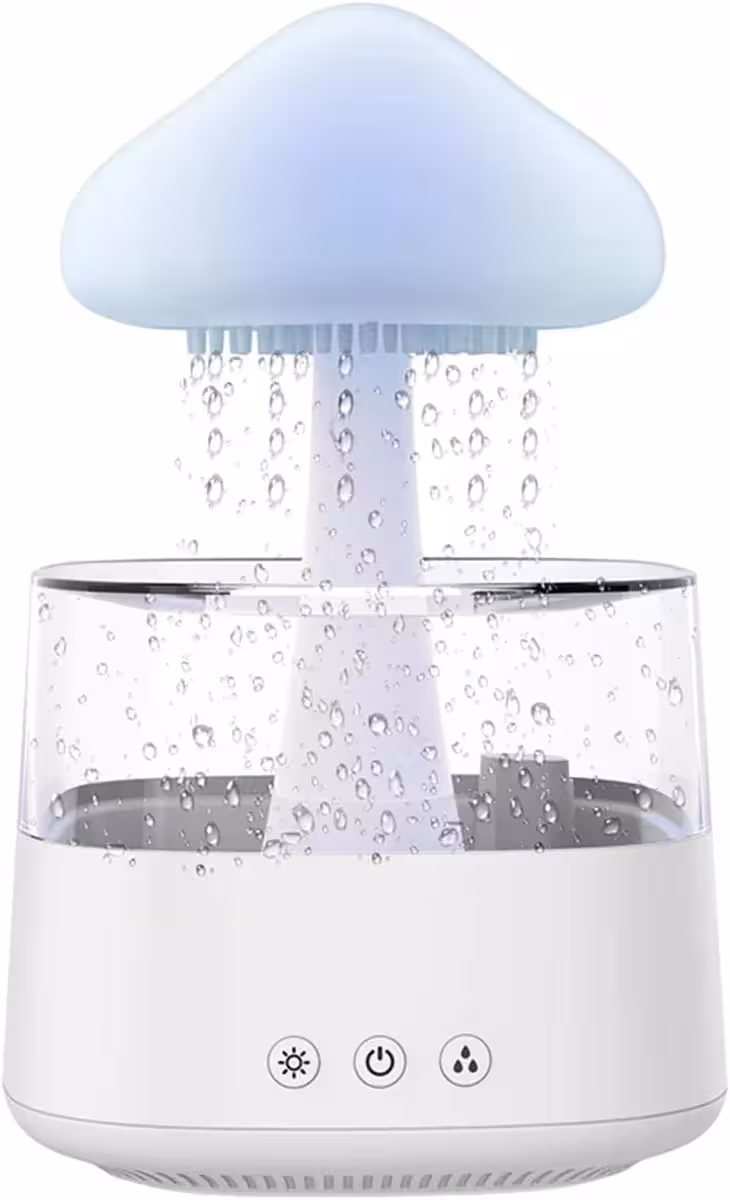 چراغ خواب اسپیکر‌دار بارانی ابری (قارچی) Bluetooth speaker rain cloud humidifier