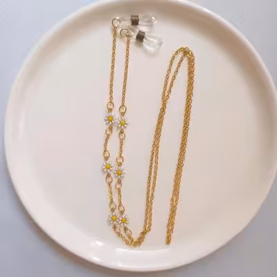 بند عینک تمام استیل طرح بابونه