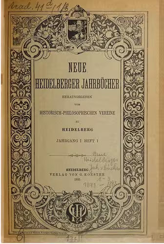 خرید و دانلود نسخه کامل کتاب Neue Heidelberger Jahrbücher