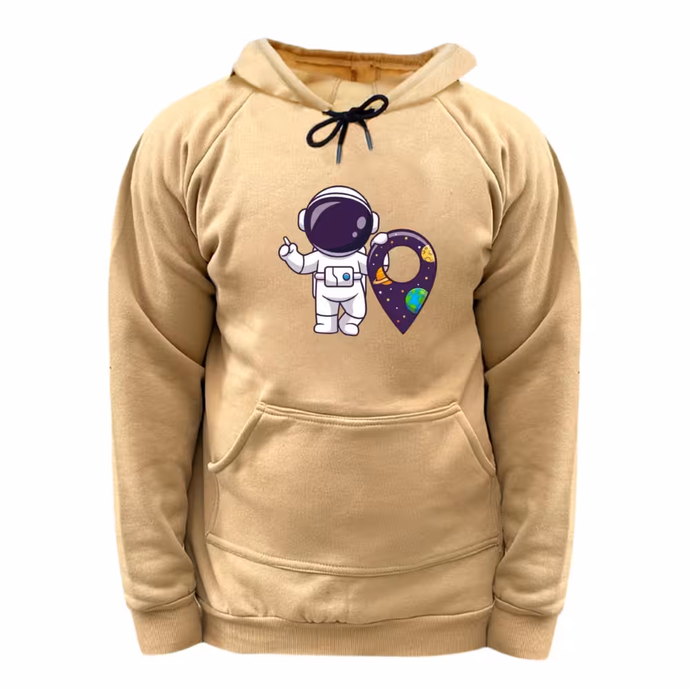 هودی زنانه مدل فضانورد کد 8 رنگ کرم