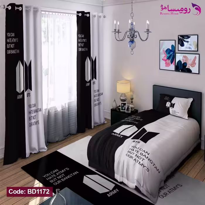 قیمت و خرید روتختی طرح BTS یک نفره برند دکو کد BD1172