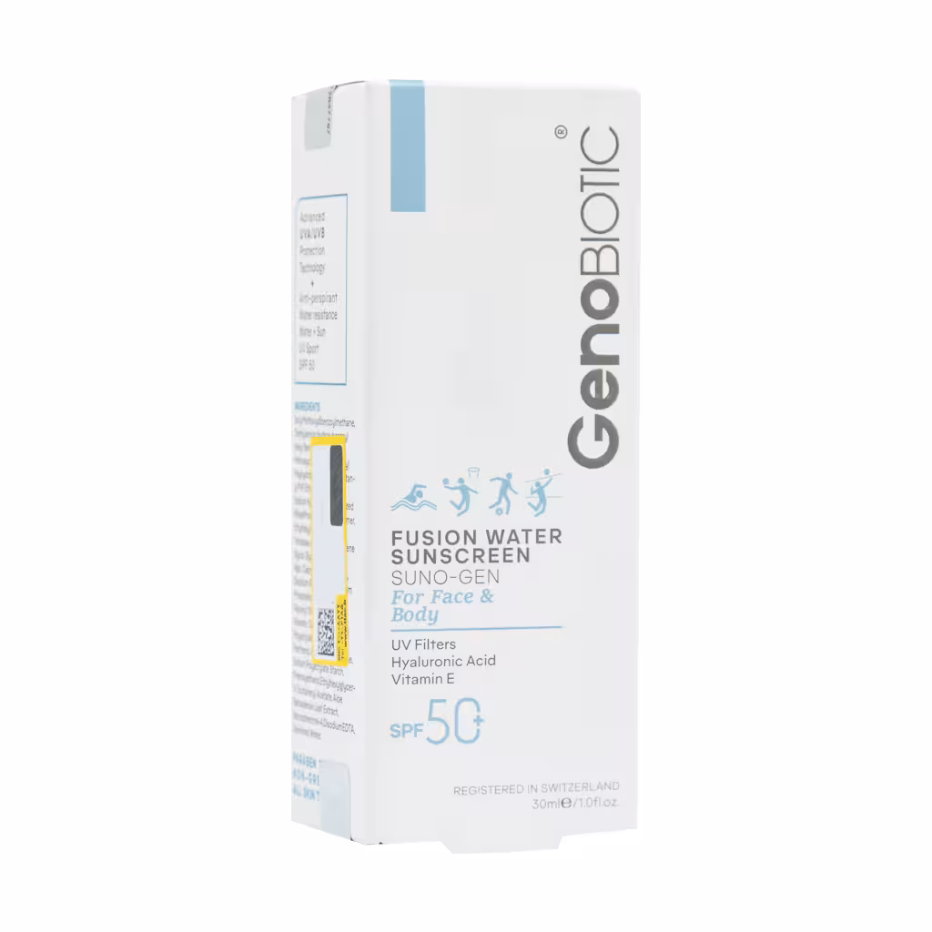 کرم ضد آفتاب فیوژن واتر ژنوبایوتیک صورت و بدن – SPF 50 | حجم 30 میل