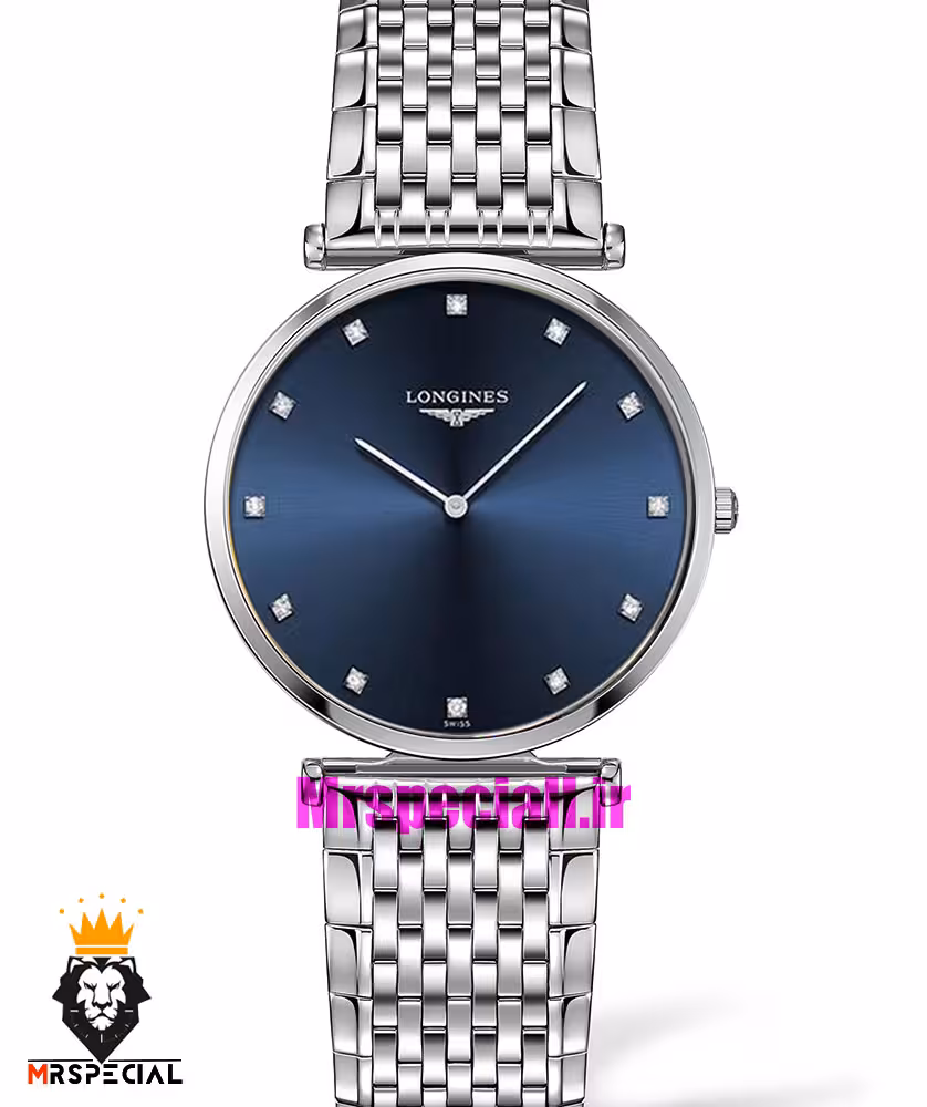 ساعت لونژین مردانه استیل صفحه ابی LONGINES 021287