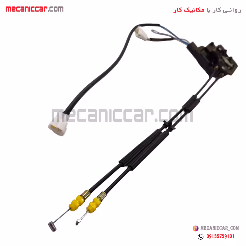 مجموعه قفل کابلی کامل درب جلو چپ با محرک ساینا و تیبا متک (4 سیم)
