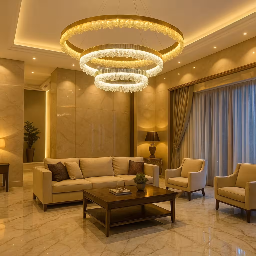 لوستر کریستالی اسپیرال سه طبقه کوثر کد 7020068