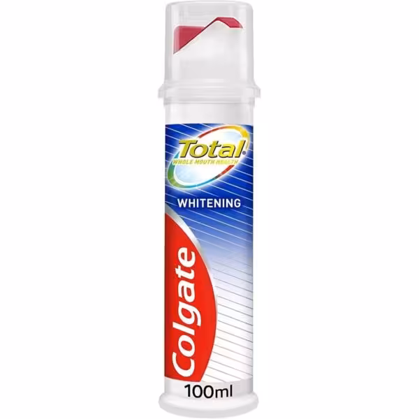 خمیردندان پمپی کلگیت مدل Total whitening سفید کننده و محافظ دندان حجم 100 میل ساخت انگلستان