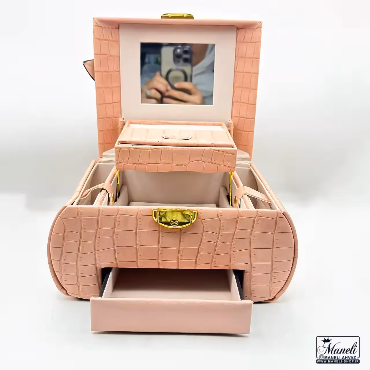 جعبه جواهراتی لاکچری | جادار و زیبا | رنگ گلبهی 14030574