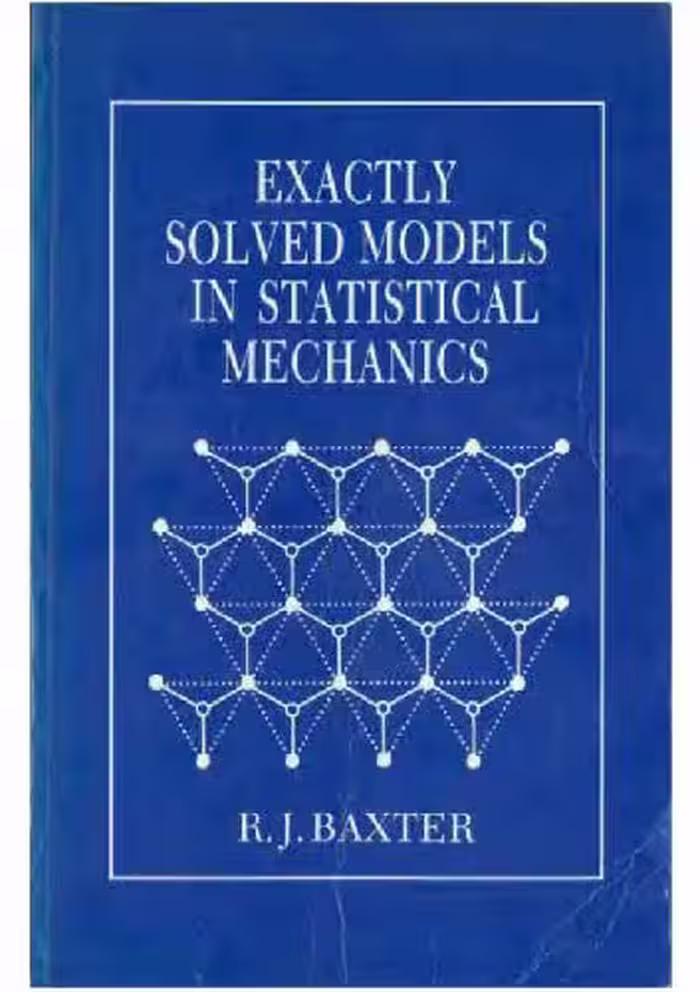 خرید و دانلود نسخه کامل کتاب Exactly solved models in statistical mechanics