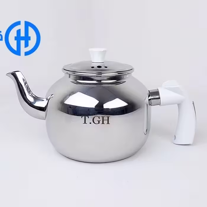 قوری استیل 1.5 لیتر کف چدن قیطاسی کد 2075