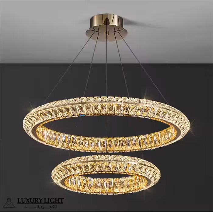 لوستر مدرن دو حلقه کریستالی کد CR-2S