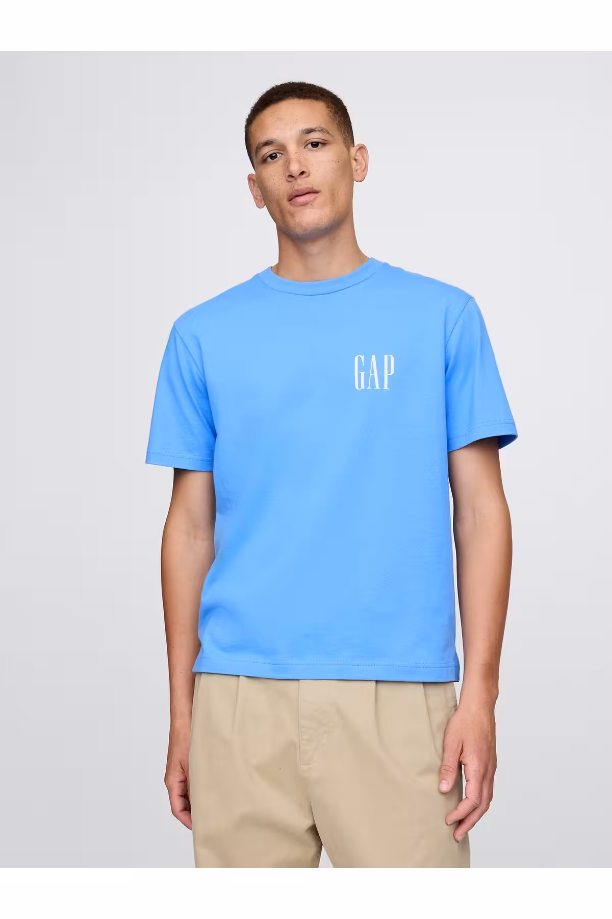 تی شرت سنگین وزن آرم آبی کودک GAP