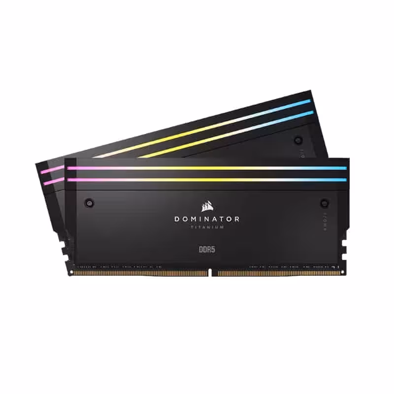 رم کورسیر مدل CORSAIR DOMINATOR TITANIUM RGB 96GB 2×48GB 6600MHz Black