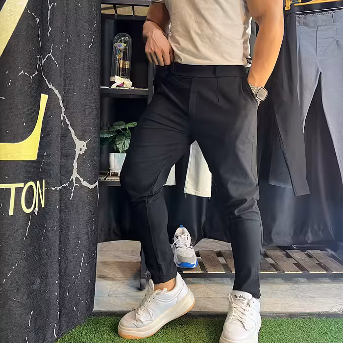 شلوار مردانه مدل کمر انگلیسی مشکی‌