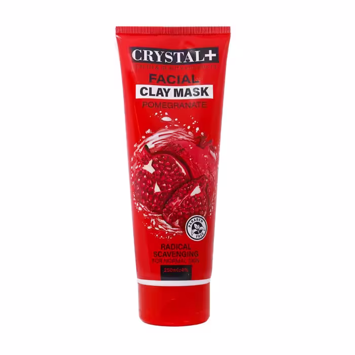 ماسک صورت پوست معمولی کریستال پلاس حاوی خاک رس و عصاره انار حجم 250 میل