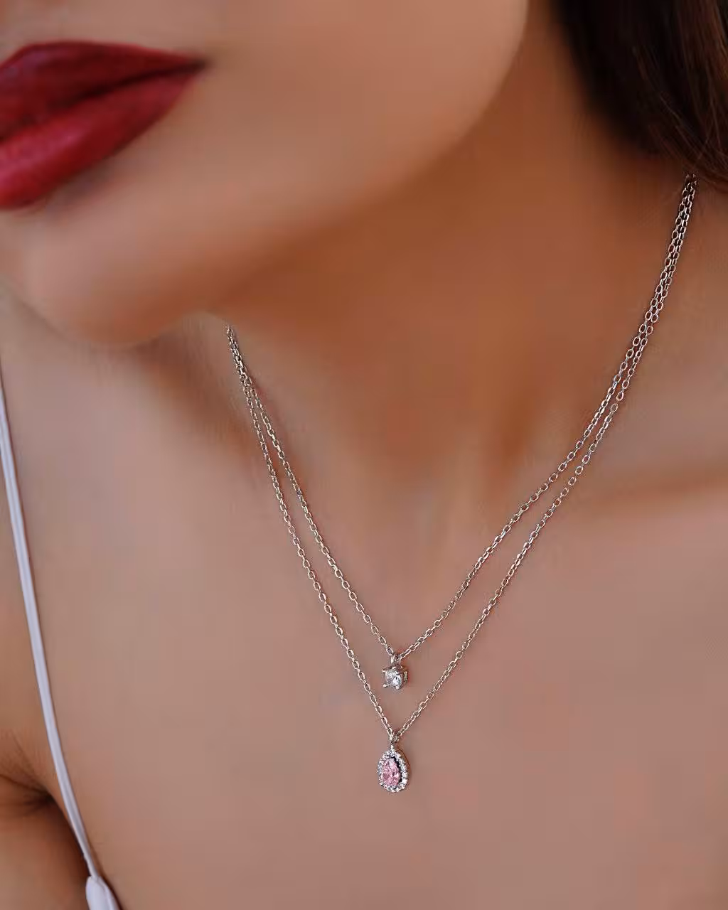 گردنبند وارداتی زنانه نقره کد 20330