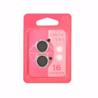 محافظ لنز iPhone16 مدل رینگی نگین دار – رنگ نقره ای