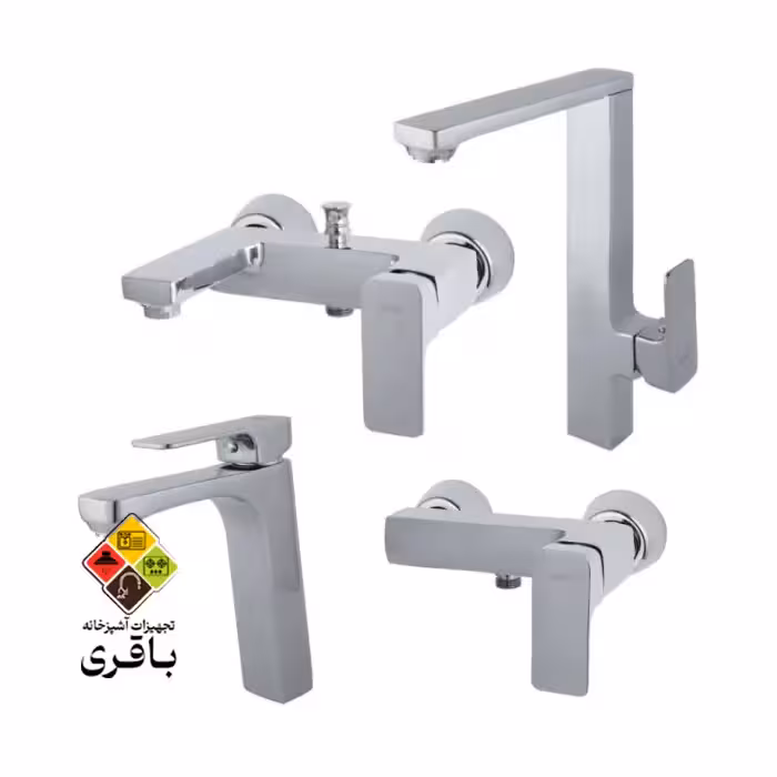 ست شیرآلات راسان مدل گارنت مشکی رزگلد