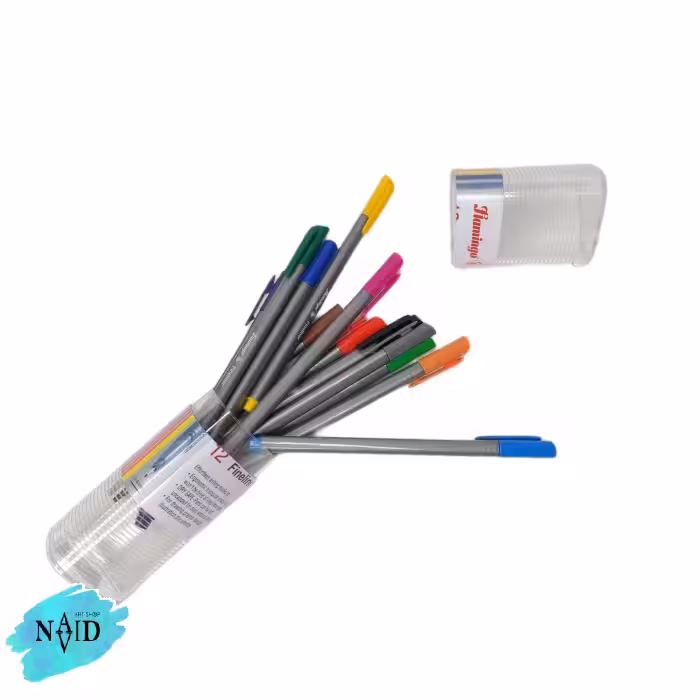 روان نویس نوک نمدی 12 رنگ فلامینگو