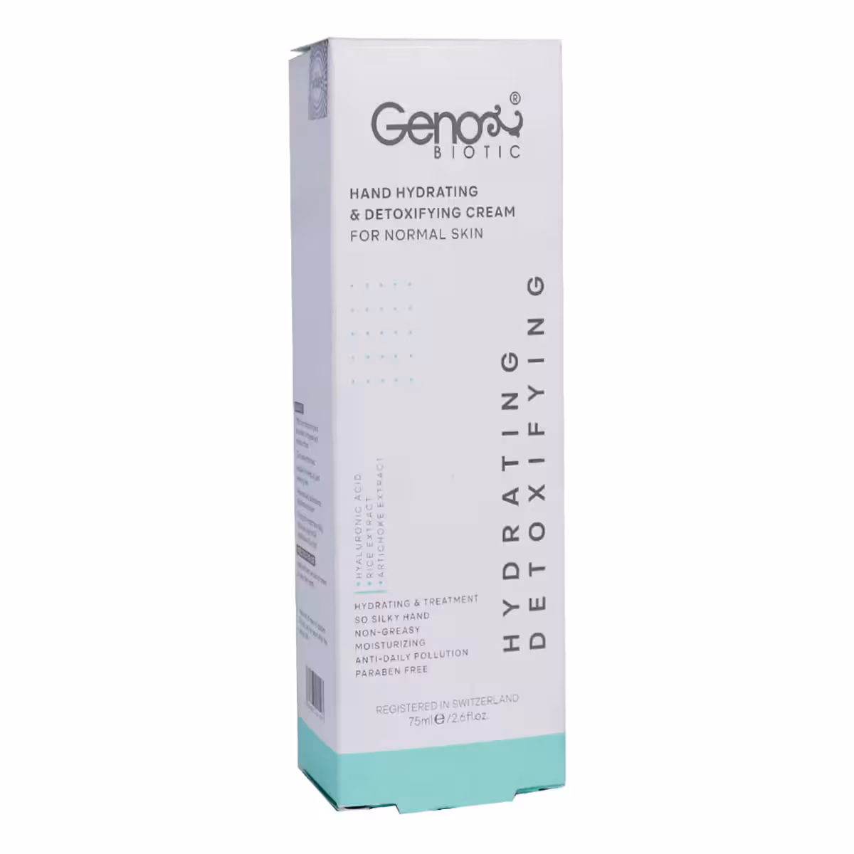 کرم رطوبت رسان و دتوکسیفای کننده دست مناسب پوست نرمال و چرب حجم 75 میلی لیتر ژنوبایوتیک