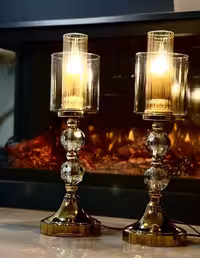 ست شمعدان لوکس دودی کریستالی مدرن