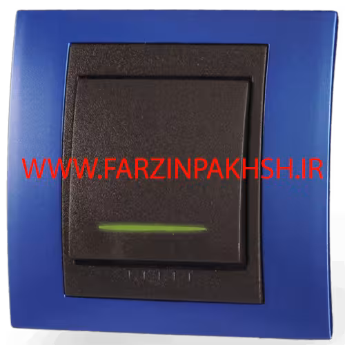 کلید یک پل توکار دلند مدل سیلور رنگ آبی کارینی