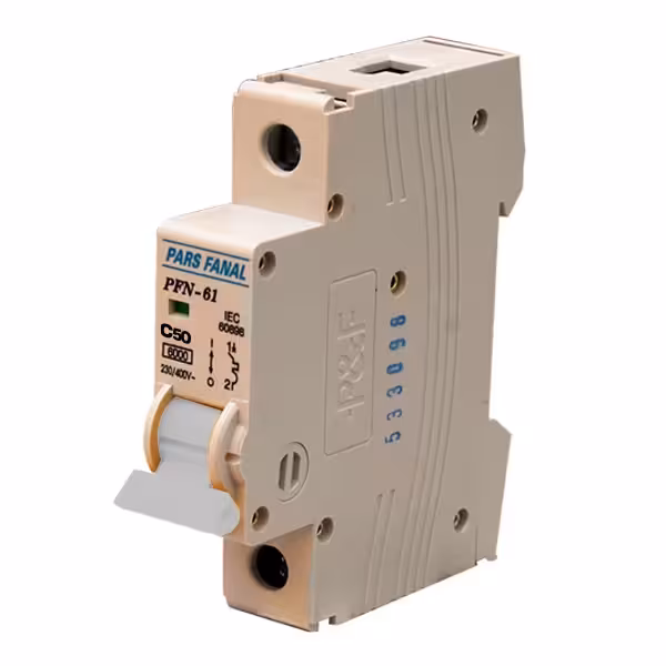 فیوز (کلید مینیاتوری) تک پل (6KA) 50A پارس فانال