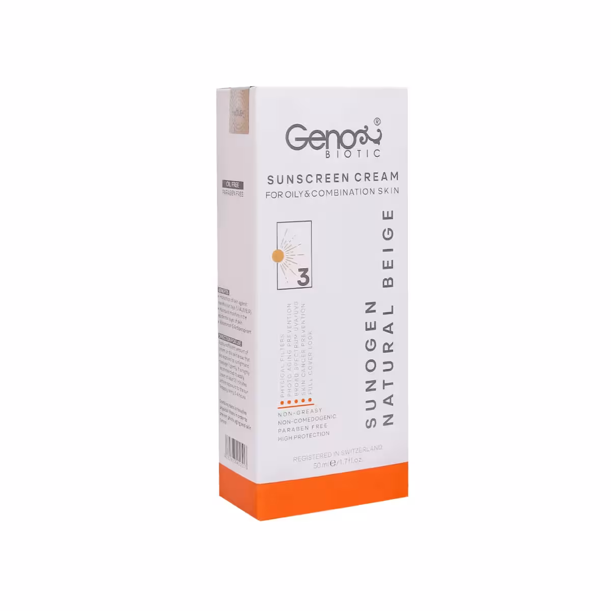 ضد آفتاب SPF50 ژنوبایوتیک پوست چرب