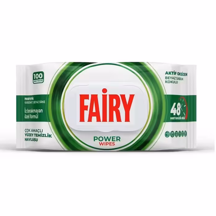 دستمال سطوح چند منظوره فیری با رایحه صابونی بسته 100 عددی