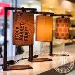 ADAK اداک  اباژور رومیزی پایه مستطیل چوبی مدل L – 10171