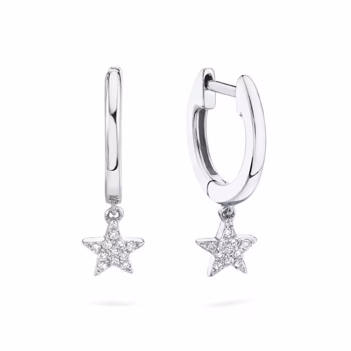 خرید گوشواره طلا حلقه ای ستاره ای