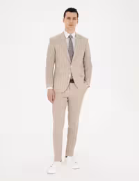 کت و شلوار مردانه بژ پیرکاردین - فروشگاه لباس شهرمون