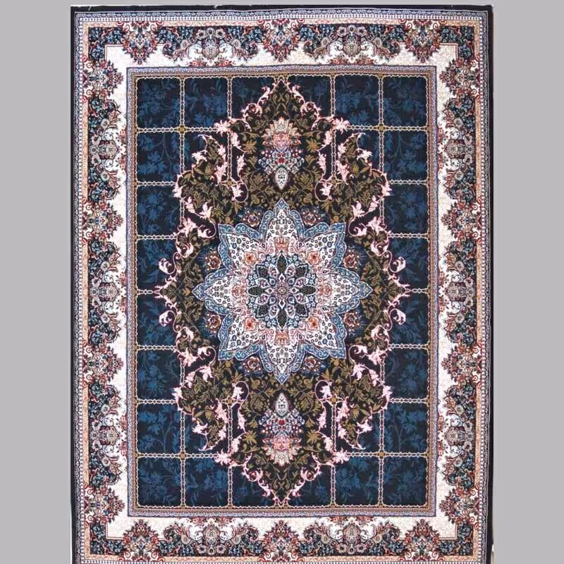 قالیچه فرش ماشینی کاشان طرح هیواسرمه ای سایز4متری2،25در1،5(باارسال رایگان)