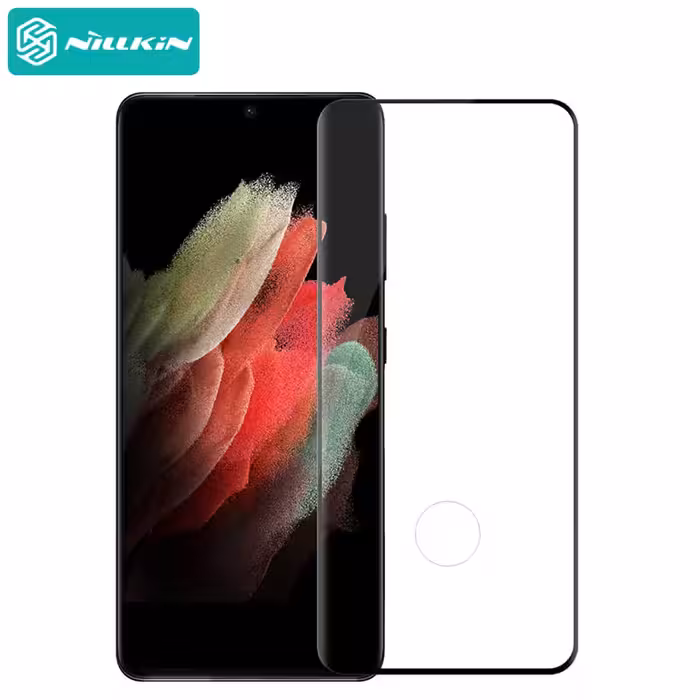 محافظ صفحه شیشه ای تمام صفحه و دورچسب نیلکین سامسونگ Nillkin Amazing 3D CP  Max Glass Screen For Samsung Galaxy S21 Ultra 5G