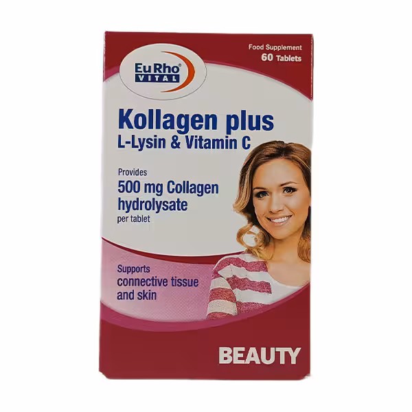 یوروویتال قرص کلاژن پلاس ال لیزین و ویتامین ث 60 عددی - داروکاو