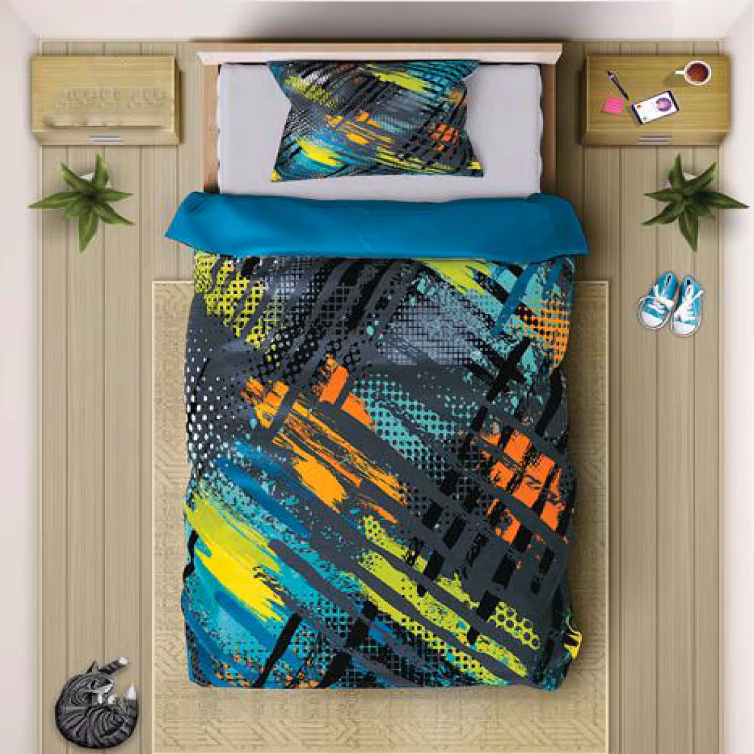 سرویس روتختی طرح‌دار چیداری مدل 6039