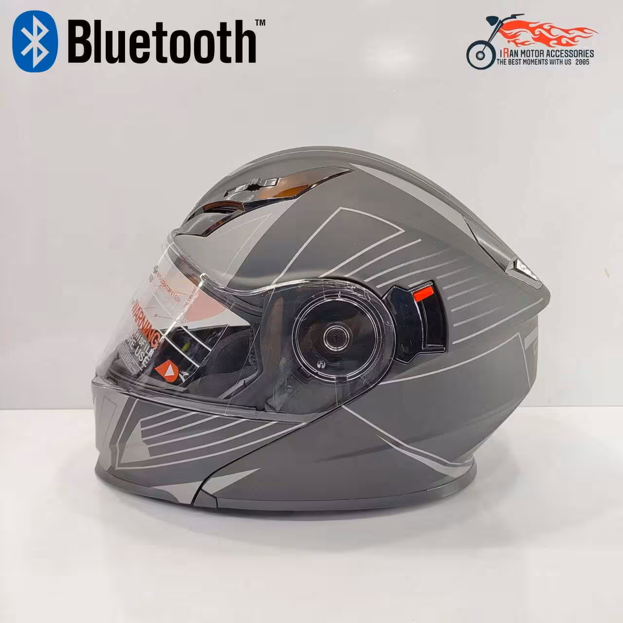 کلاه کاسکت فک متحرک بلوتوث دار ردلاین REDLINE کد 937