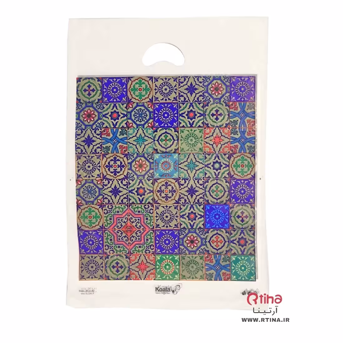 کیسه پلاستیکی دسته دار بزرگ/ چاپی طرح سنتی 45×30 (100تایی)