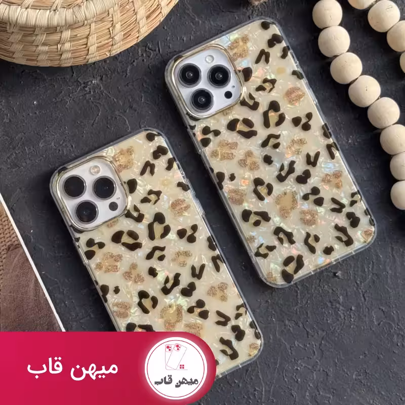 قاب موبایل آیفون آیس پلنگی طلایی - کد (64689)