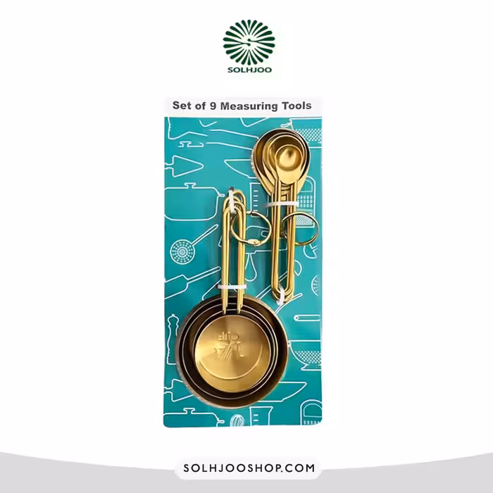 ست طلایی پیمانه مدرج 9 تکه