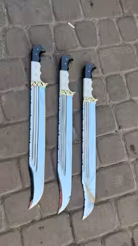 بامبو سفارشی 60 سانت فیبر دو رنگ با قبضه برنجی