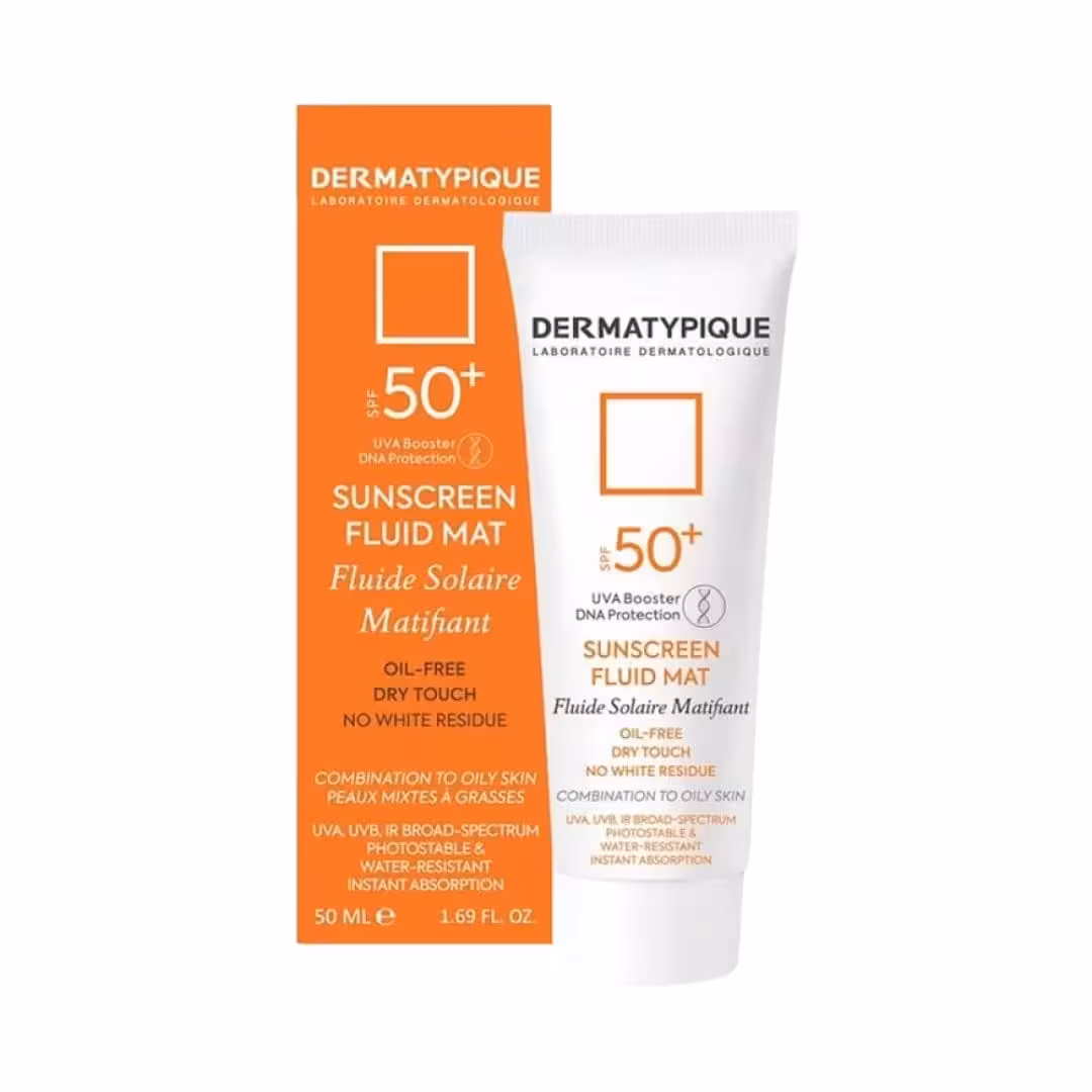ضد آفتاب فلوئید بدون رنگ پوست مختلط و چرب  SPF50 درماتیپیک