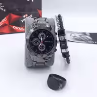 ست ساعت انگشتر دستبند مردانه 415470570
