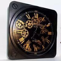 ساعت دیواری مربع چرخ دنده متحرک کد w78 عالیجناب | amazonchi