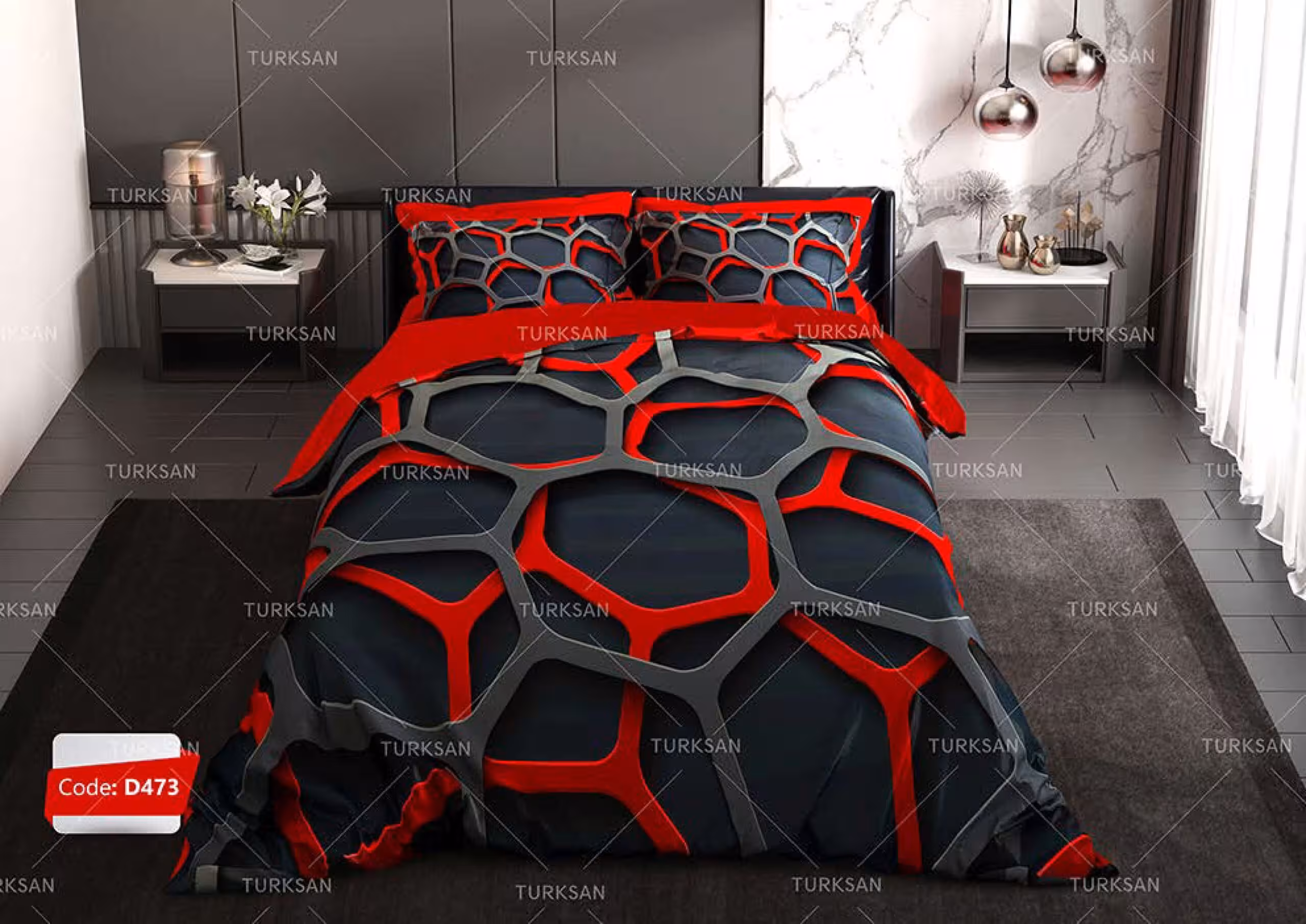 سرویس روتختی طرح الیسا دو نفره برند ترکسان کد d473