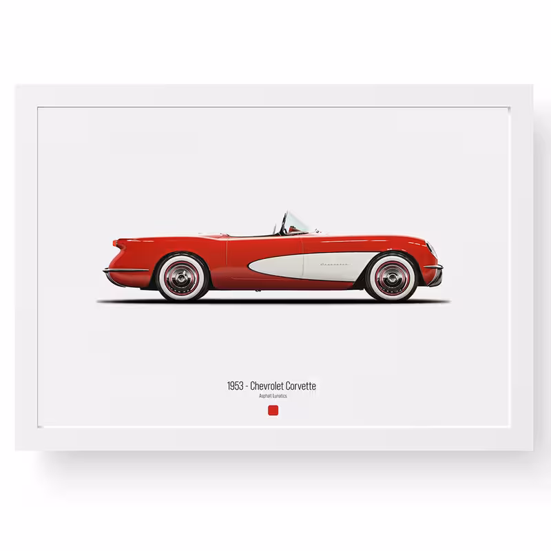 تابلو مدل Chevrolet Corvette 1953 | دنیای قاب