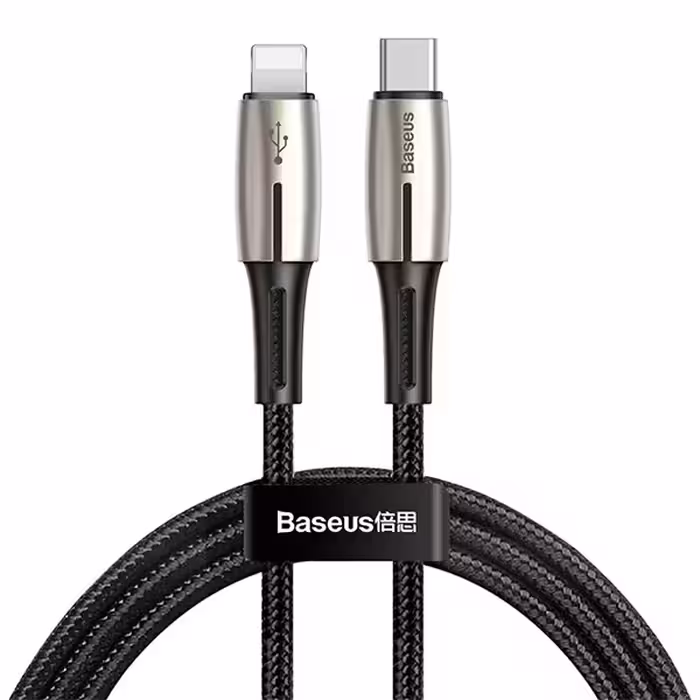 کابل شارژ سریع و انتقال داده تایپ سی به لایتنینگ بیسوس Baseus Water Drop Type-C to iP Cable 1.3m
