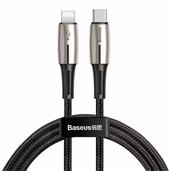 کابل شارژ سریع و انتقال داده تایپ سی به لایتنینگ بیسوس Baseus Water Drop Type-C to iP Cable 1.3m