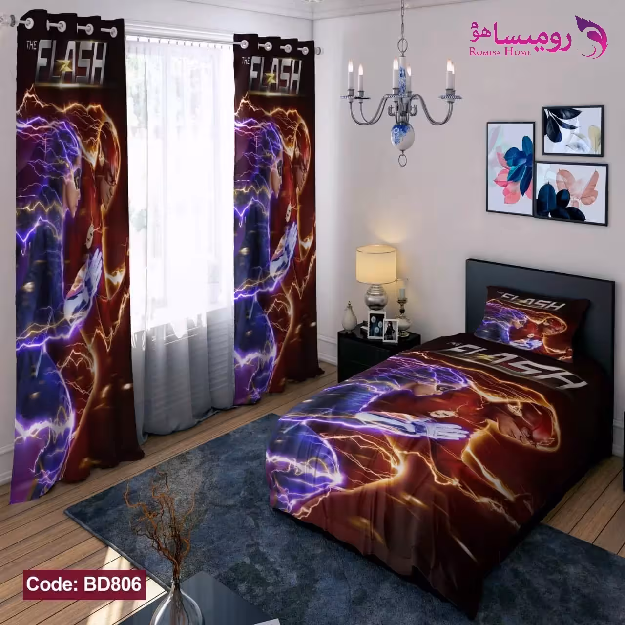 قیمت و خرید روتختی طرح فلش یک نفره برند دکو کد BD806