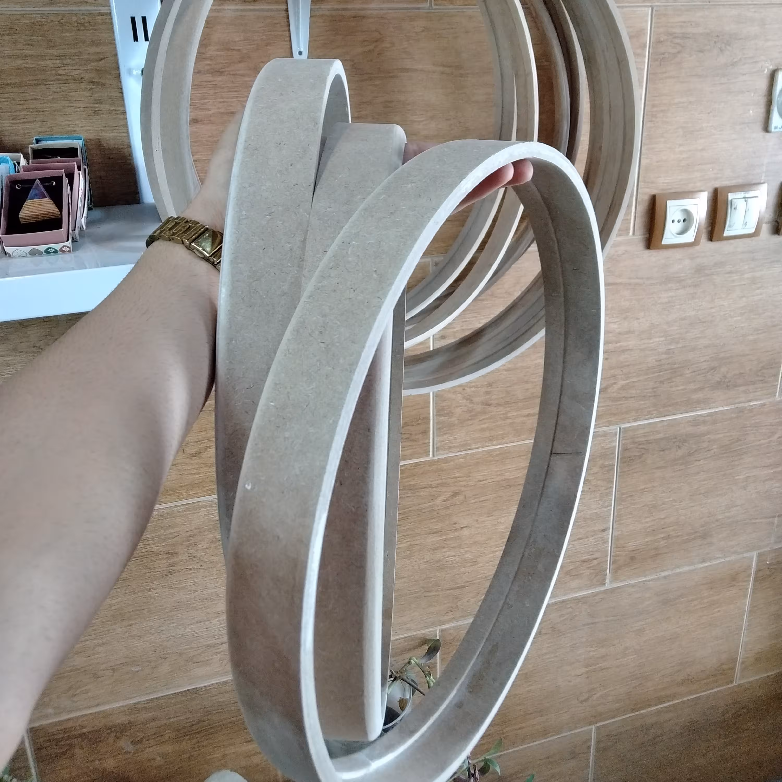 رینگ ساعت،رینگ قطر35، حلقه ساعت روستیک، حلقه ساعت روستیک، رینگ ساعت دیواری ،رینگ چوبی ،رینگ ام دی اف حلقه چوبی
